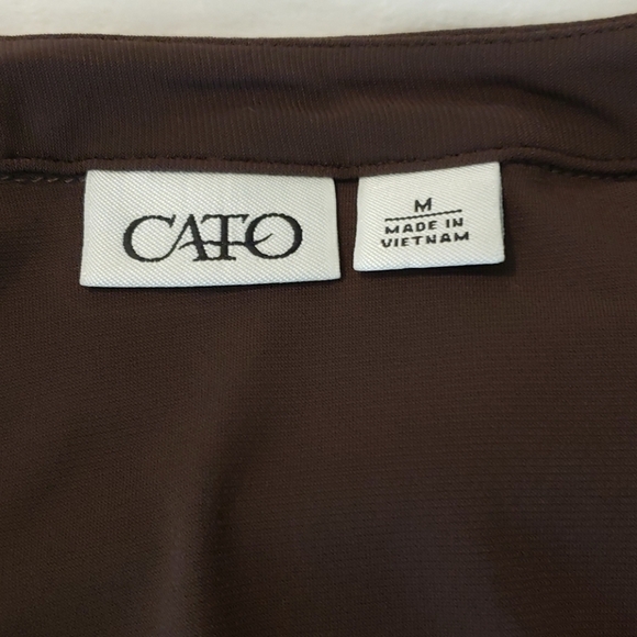 Cato Asymmetrical Hem Tunic Top M Brown VGUC - Picture 5 of 8